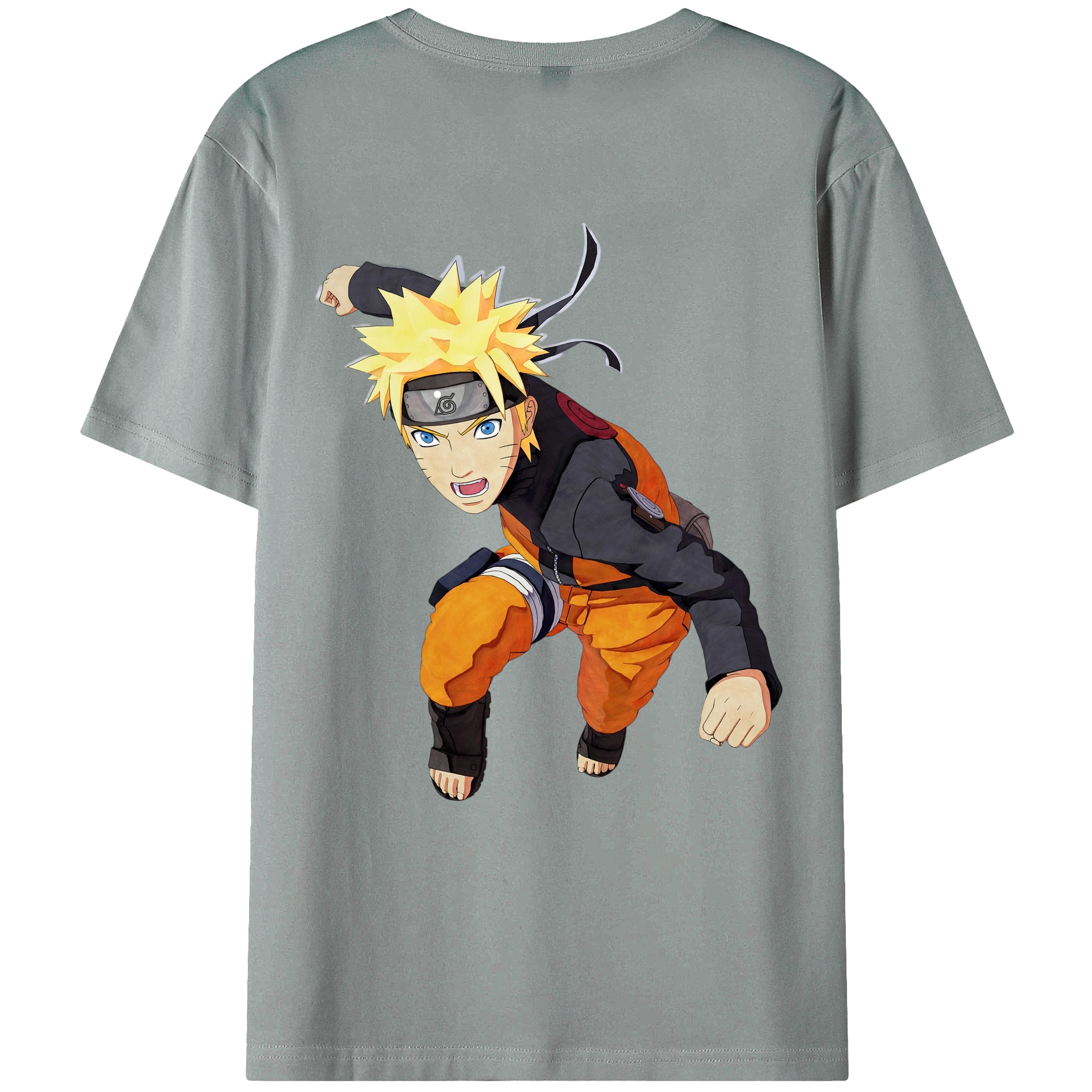 （画像用） NARUTO -ナルト- うずまき ナルト Uzumaki Naruto 綿100％ メンズ半袖Tシャツ（バックプリント） 通気性